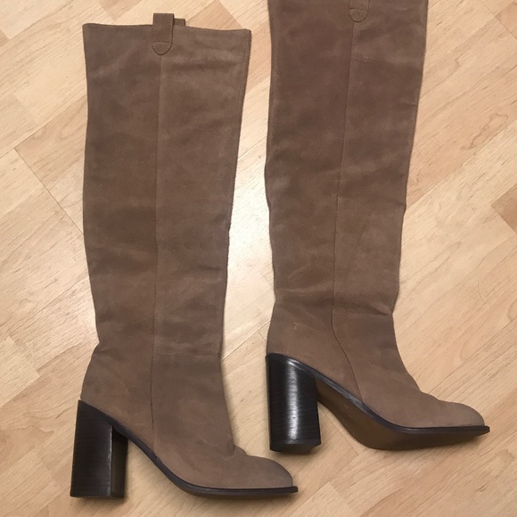 Kelsi Dagger Over The Knee pull on Heeled Suede Bootsoots - Picture 1 of 6
